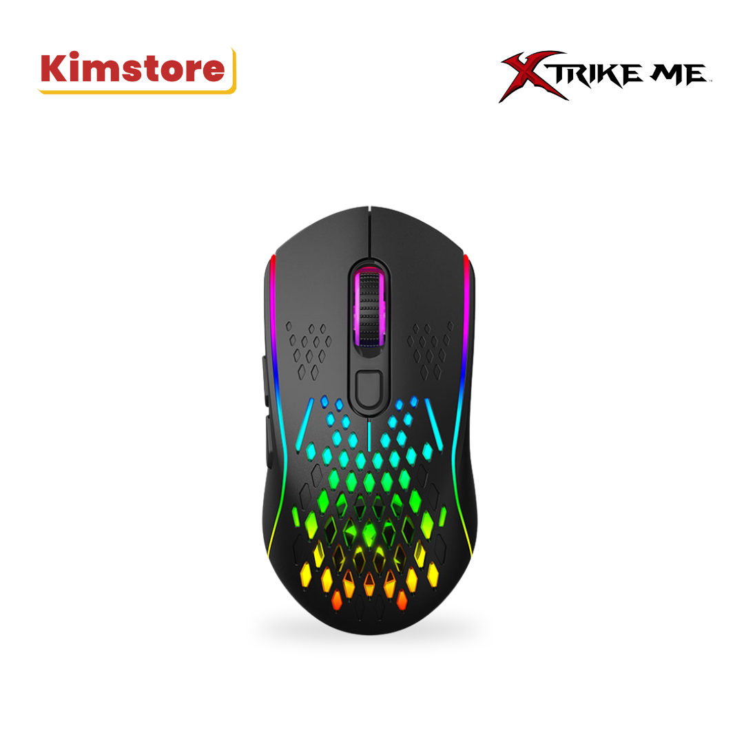 xtrike me 2.4g & wired dual mode gaming mouse gw 611 black