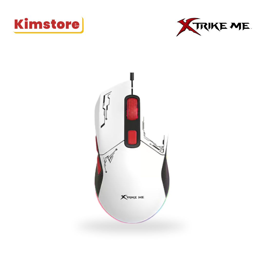 xtrike me detachable rgb wired gaming mouse gm 316w white