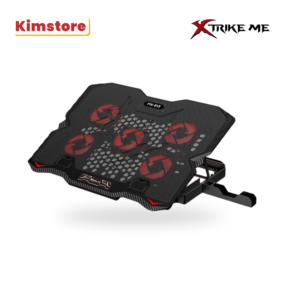 xtrike me adjustable laptop cooling pad fn 813 black
