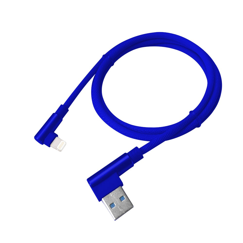 jaguar elbow type lightning usb cable blue