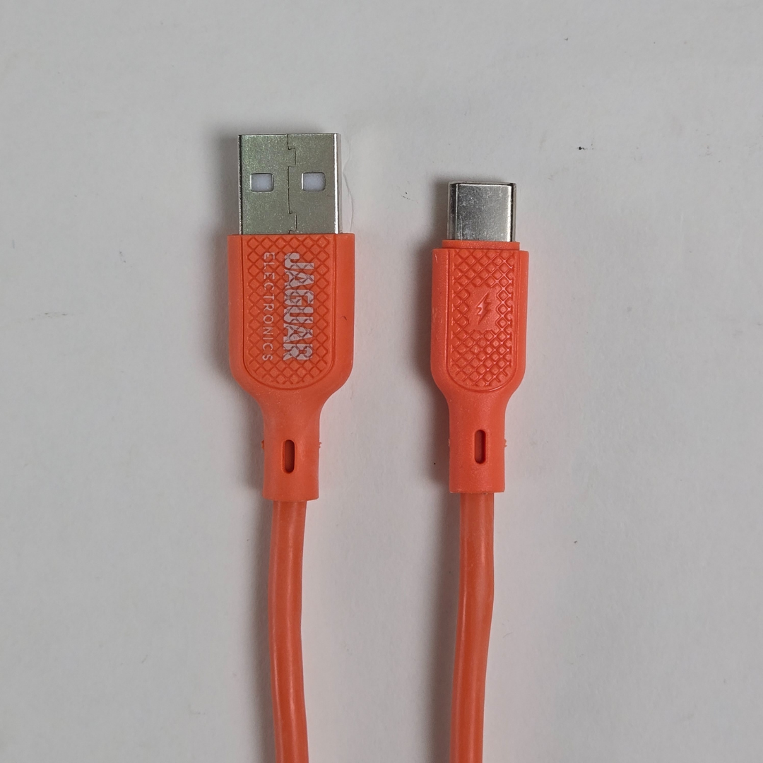 jaguar electronics cg29 2.4a 1 meter fast charging data silicone cable type c rose pink