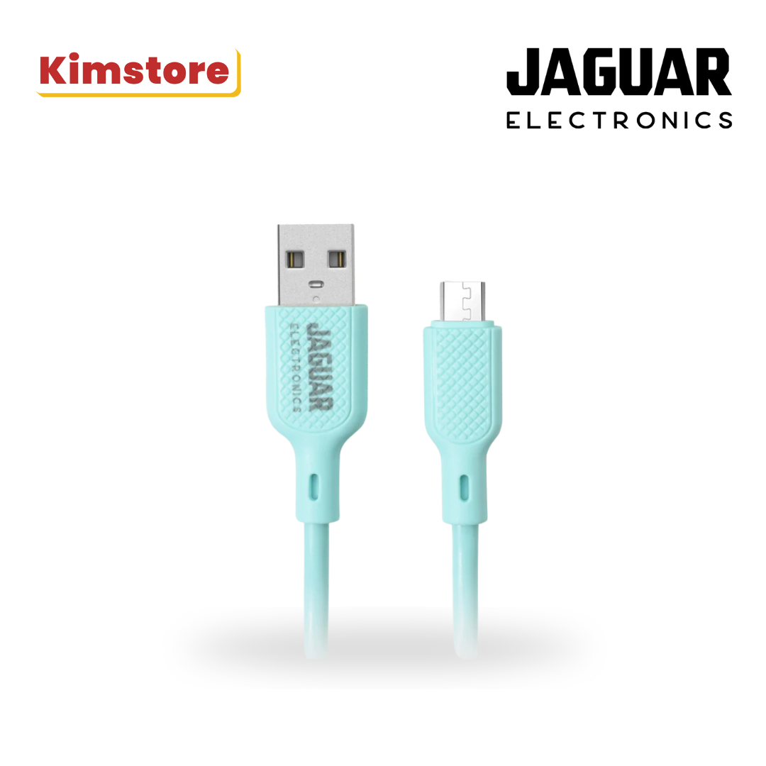 jaguar electronics cg29 2.4a 1 meter fast charging data silicone cable micro usb sky blue