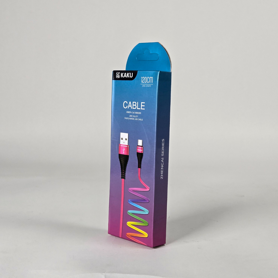 kaku zhencai ksc 109 type usb c charging/data cable pink