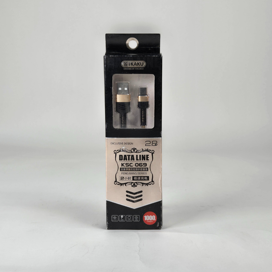 kaku fengmang ksc 069 type lightning charging/data metal cable silver