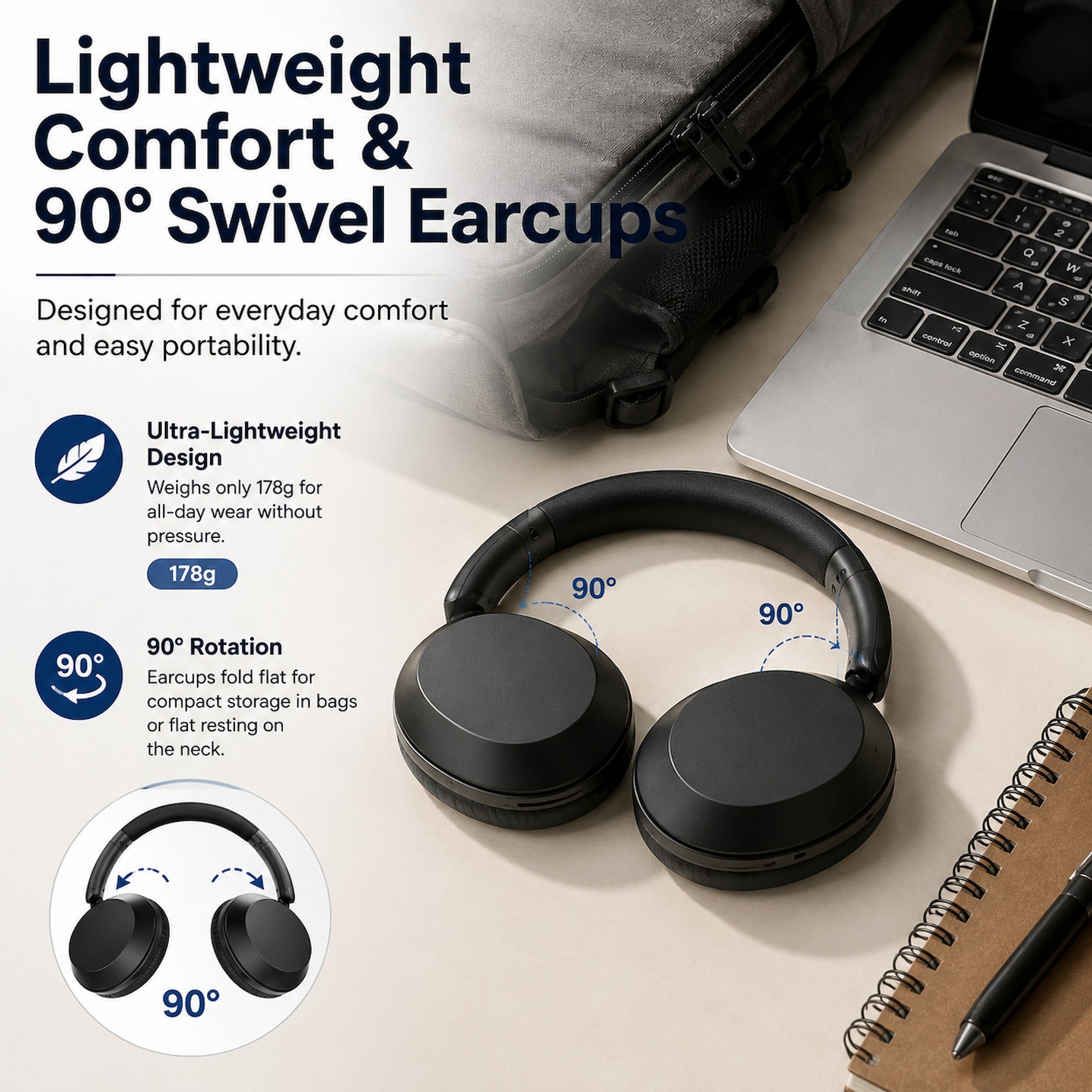 Philips TAH1020 Wireless Bluetooth Over-Ear Headphones Foldable with Microphone