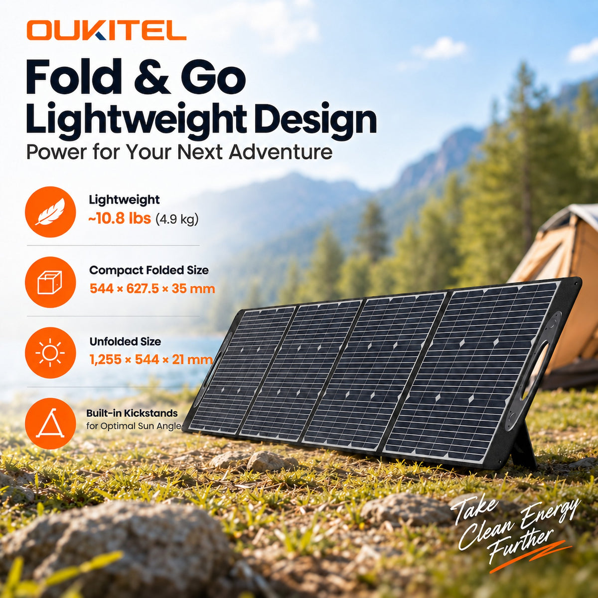 Oukitel PV100T 100W Foldable IP67 Solar Panel