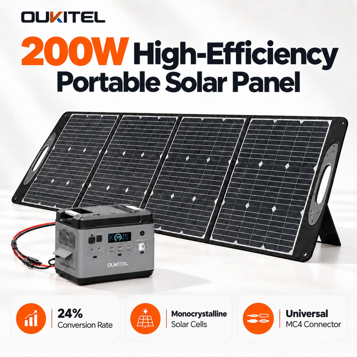 Oukitel PV200T 200W Foldable IP67 Solar Panel