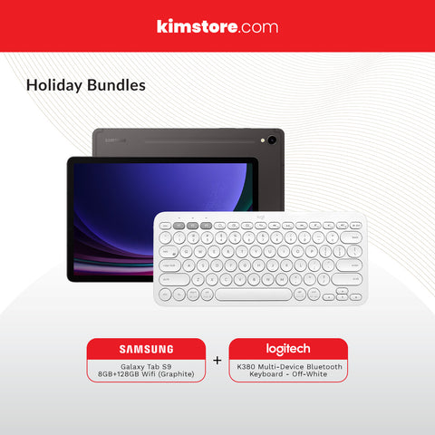 Holiday Bundle: Samsung Galaxy Tab S9 WiFi (X710) and Logitech K380 Multi-Device Bluetooth Keyboard