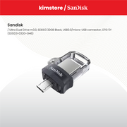 sandisk ultra dual drive m3 0 sddd3 32gb black usb3 0micro usb connector otg 5y sddd3 032g g46