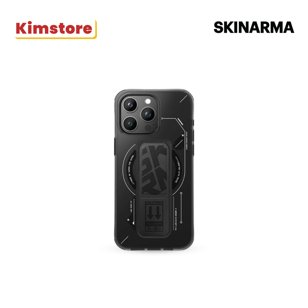 skinarma iphone 15 pro helio mag charge + grip stand black