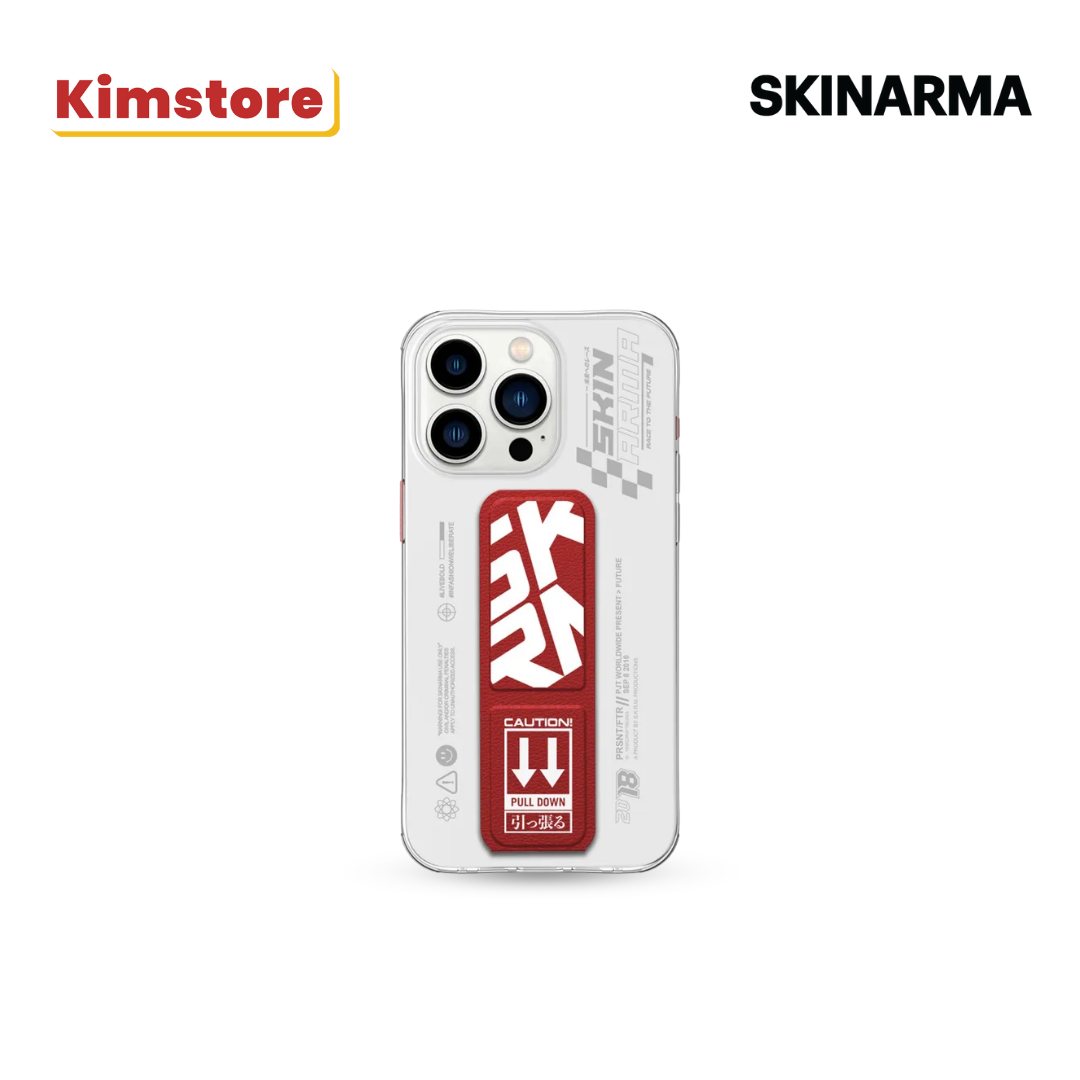 skinarma iphone 15 pro 6.7 2023 apex grip stand red