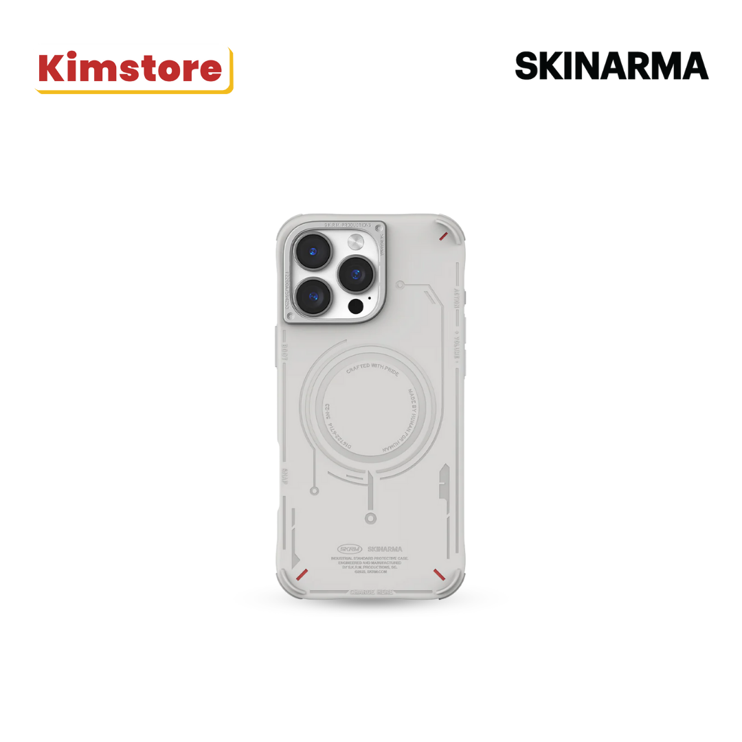 skinarma iphone 16 pro 6.3 2024 mecha mag charge light grey