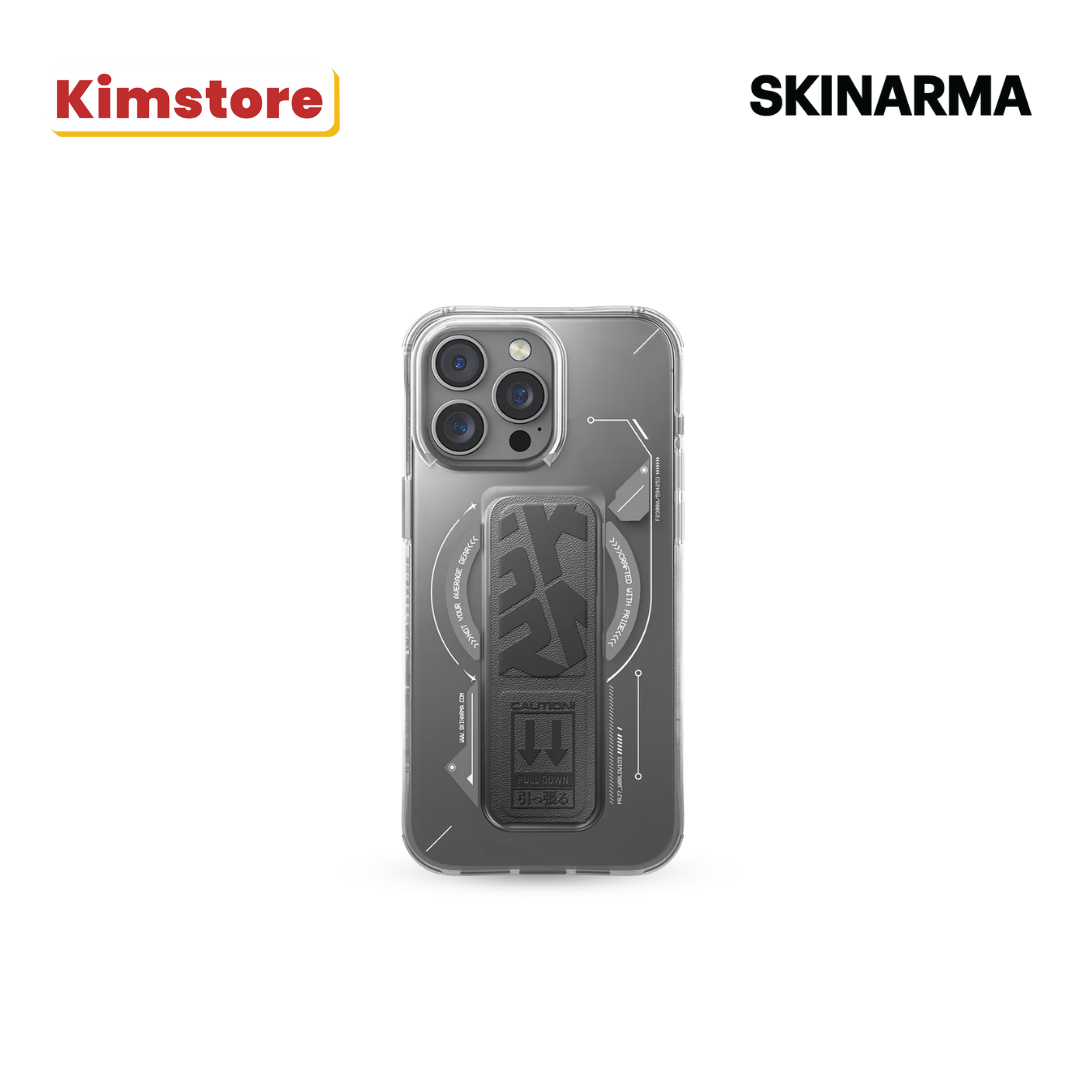 skinarma iphone 16 pro 6.9 2024 helio mag charge + grip stand titanium