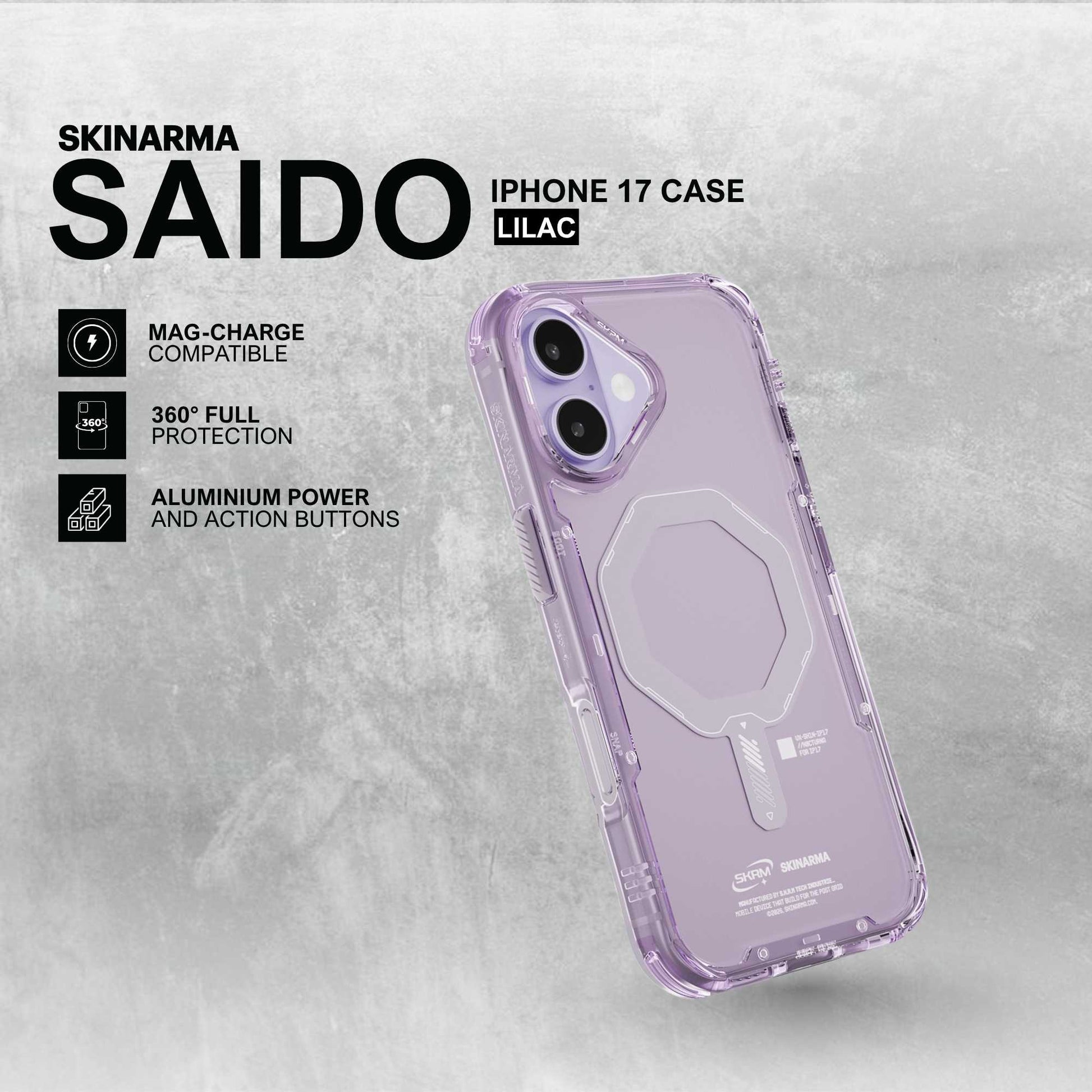skinarma ip 17 2025 6.3" saido mag charge sky blue