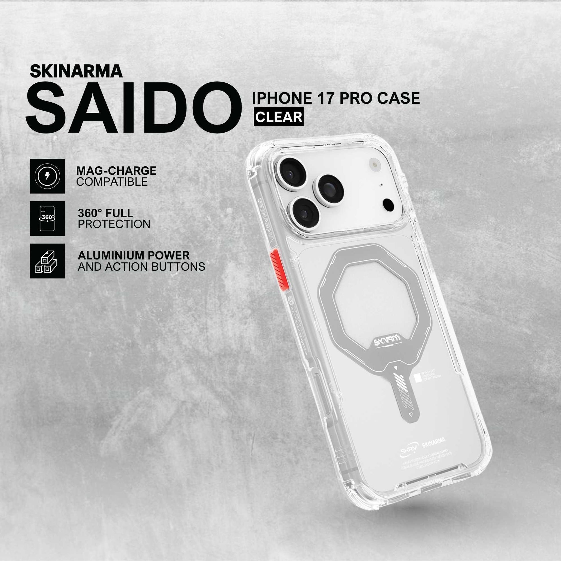 skinarma ip 17 pro 2025 6.9" saido mag charge graphite