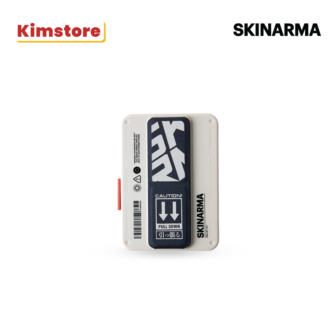 skinarma mirage magnetic cardholder with grip stand spunk ivory