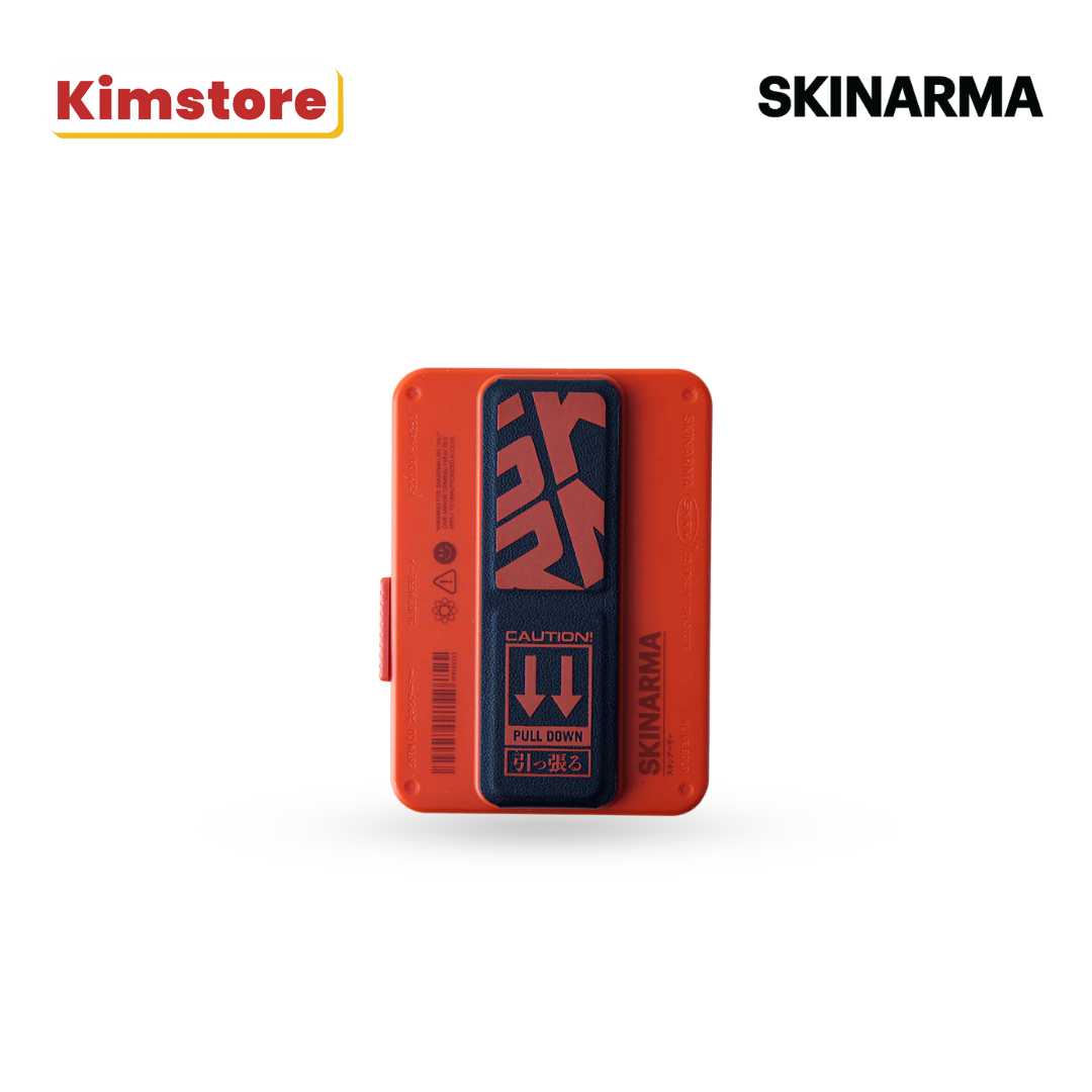 skinarma mirage magnetic cardholder with grip stand spunk orange