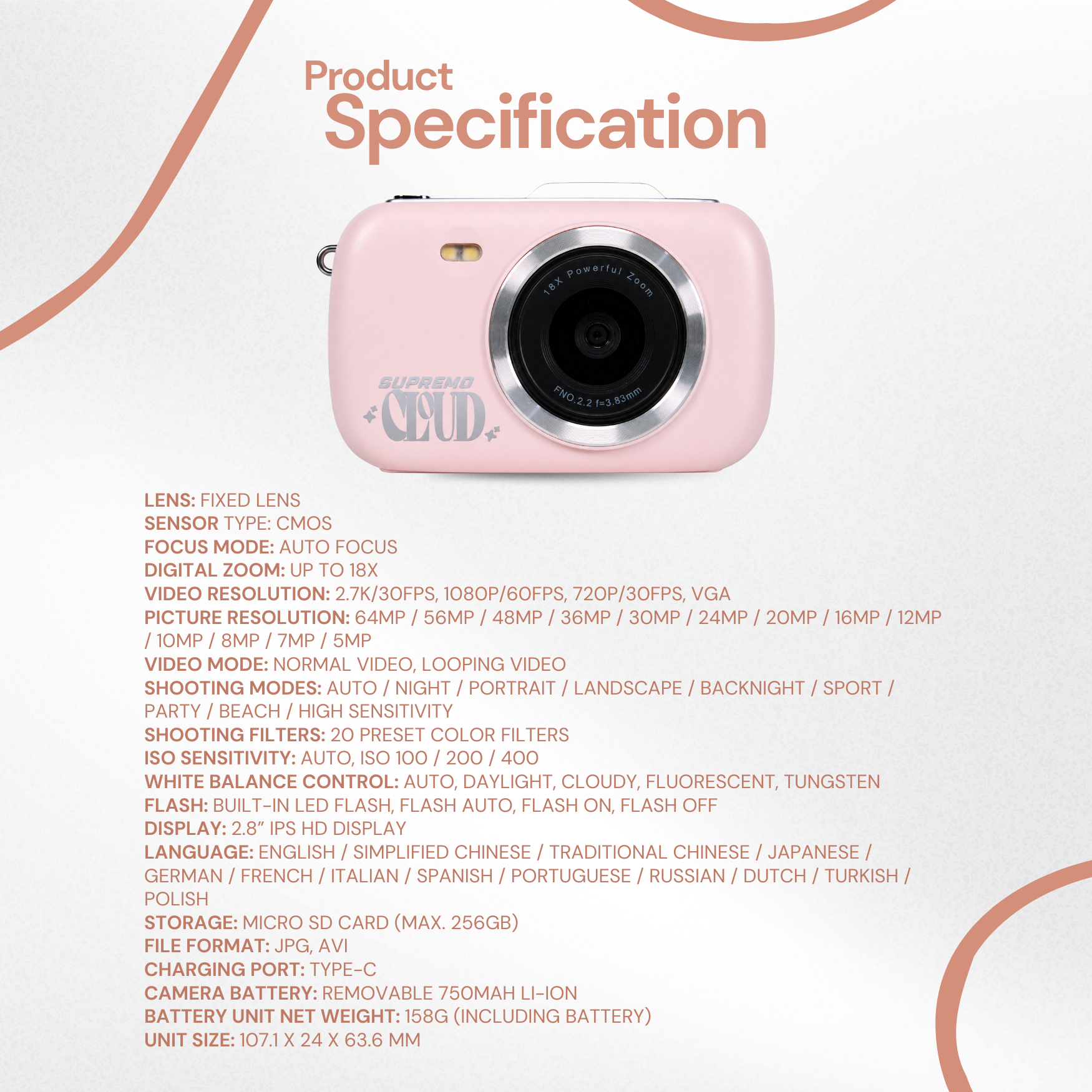 Supremo Cloud 2K Digital Camera