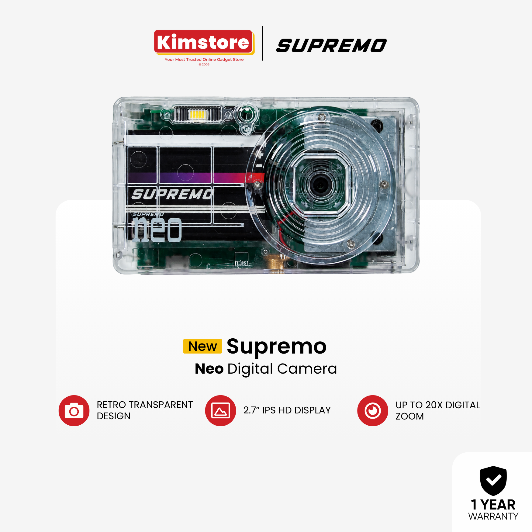Supremo Neo Transparent 2K Digital Camera