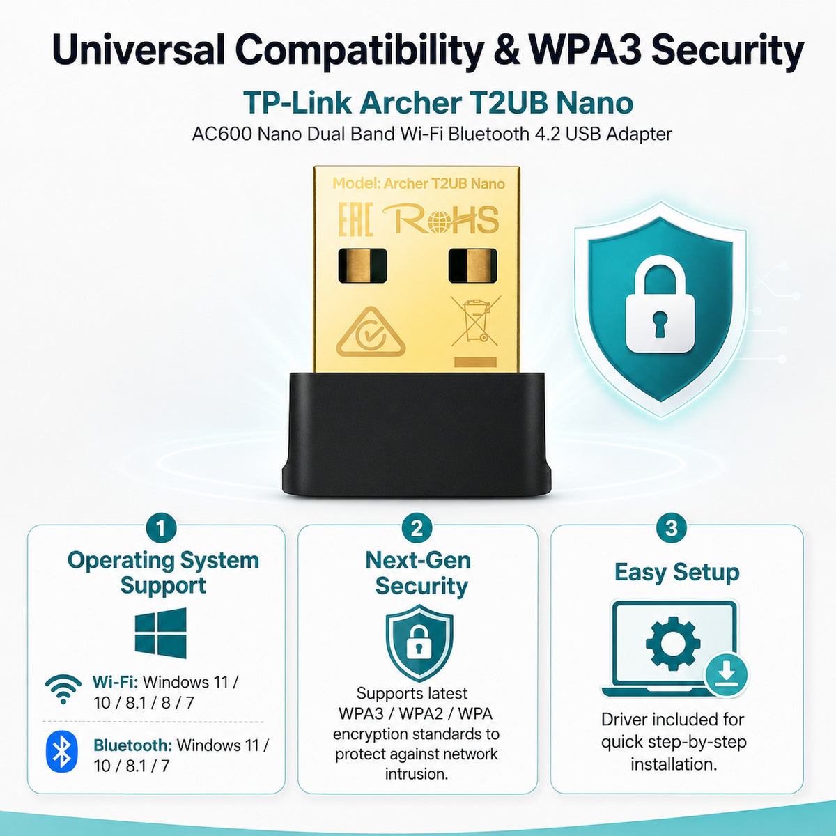 TP-Link Archer T2UB Nano AC600 Nano Dual Band Wi-Fi Bluetooth 4.2 USB Adapter [Pre-Order]
