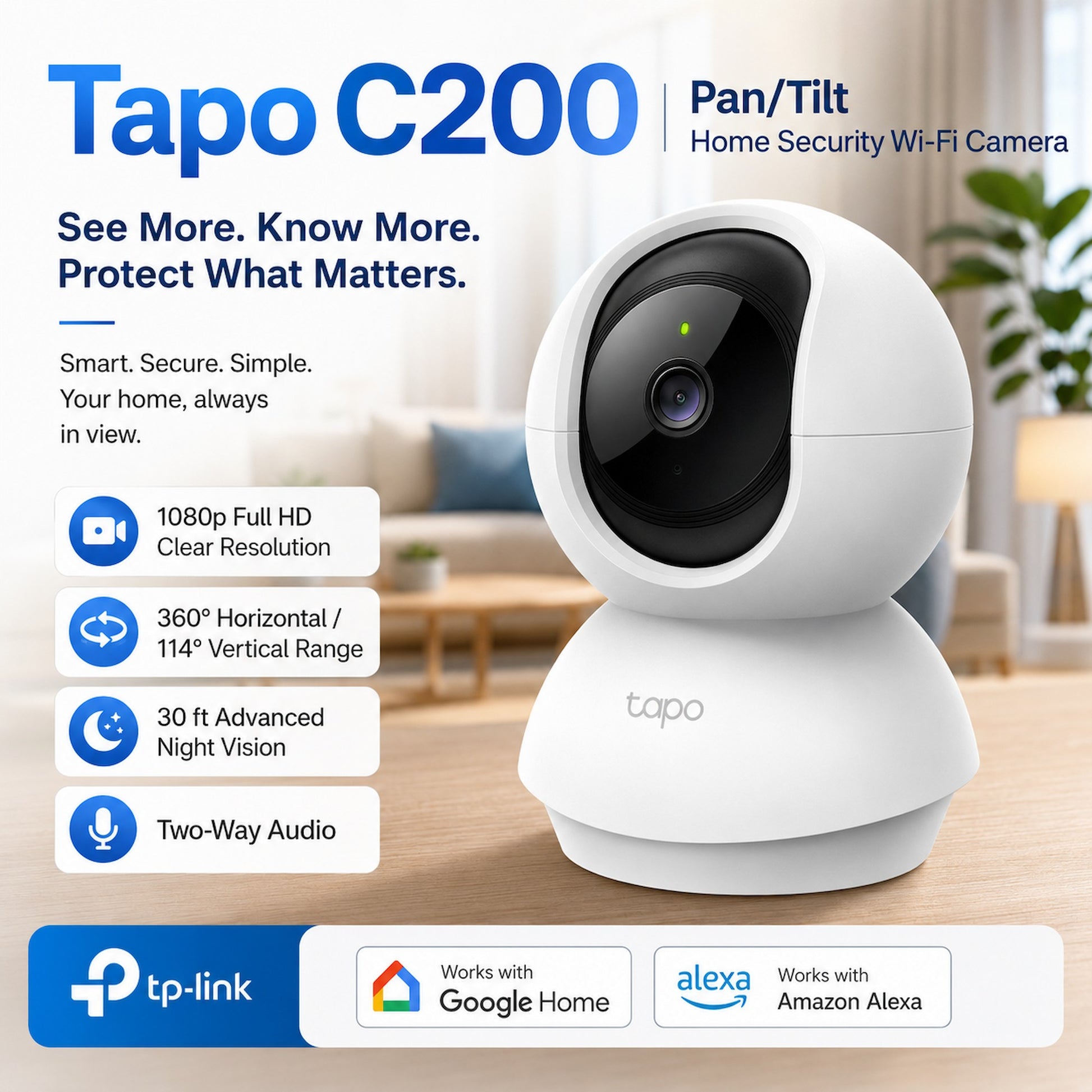 TP-Link Tapo C200 Pan/Tilt Home Security Wi-Fi Camera [Pre-Order]