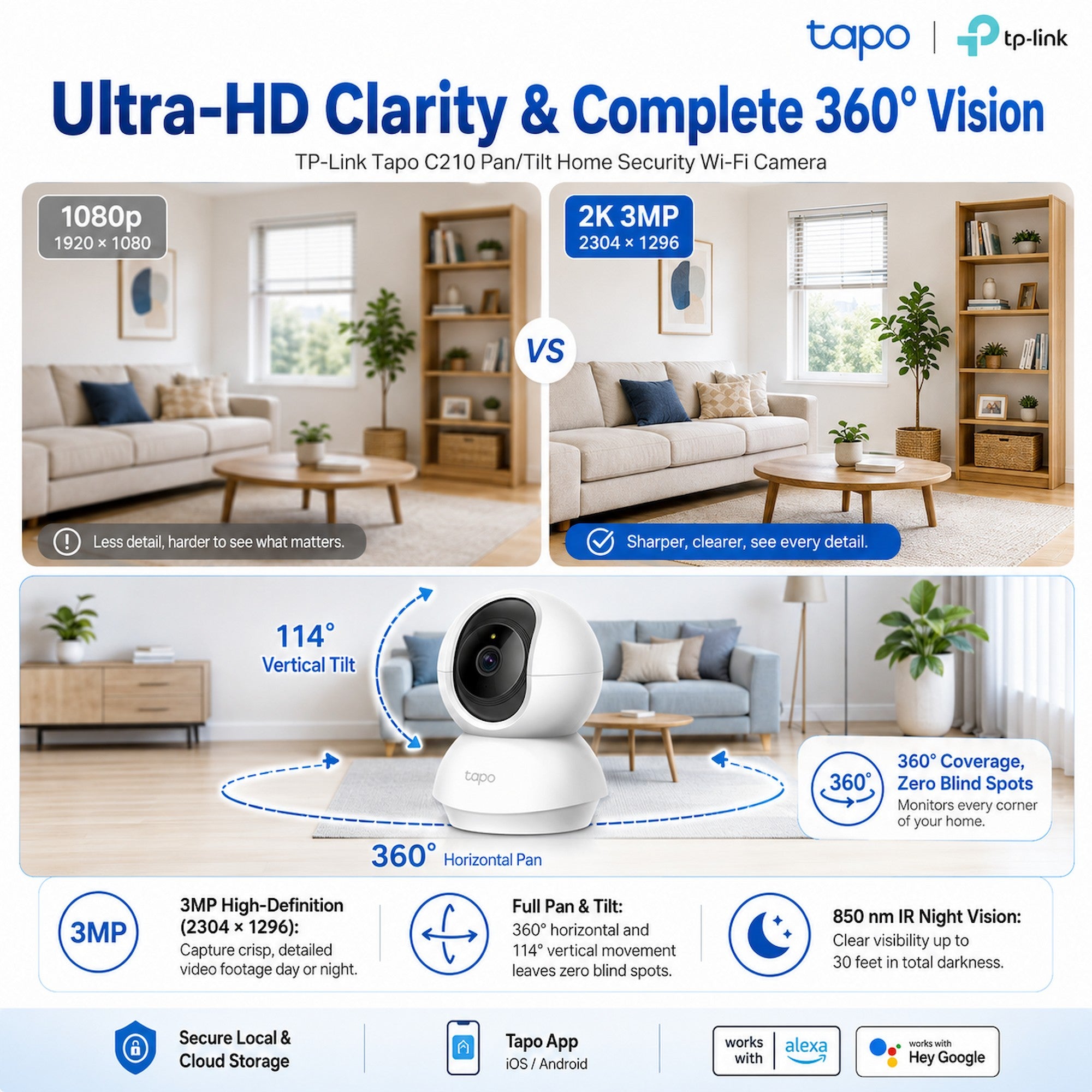 TP-Link Tapo C210 Pan/Tilt Home Security Wi-Fi Camera [Pre-Order]