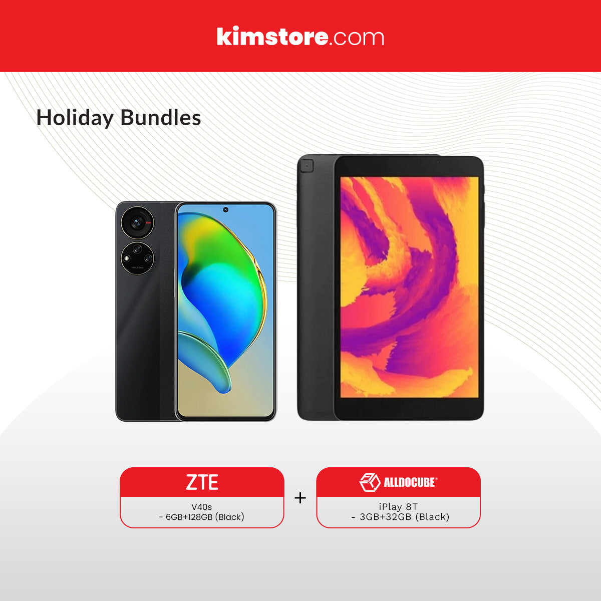 Holiday Bundle: ZTE V40s (6GB/128GB) and Alldocube iPlay 8T T802 3+32GB Tablet