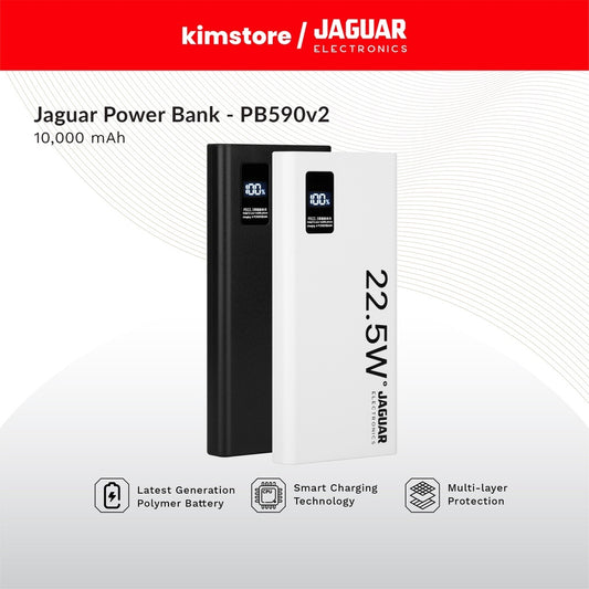 Jaguar Electronics Pb590 V2 10000Mah Power Bank Digital Display 22.5W Pd/Qc 3.0 Fast Charging Type-C