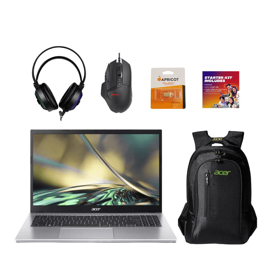 [bundle] acer aspire 3 15.6" fhd intel core i7 1255u 16gb/ 512gb pure silver + accessories