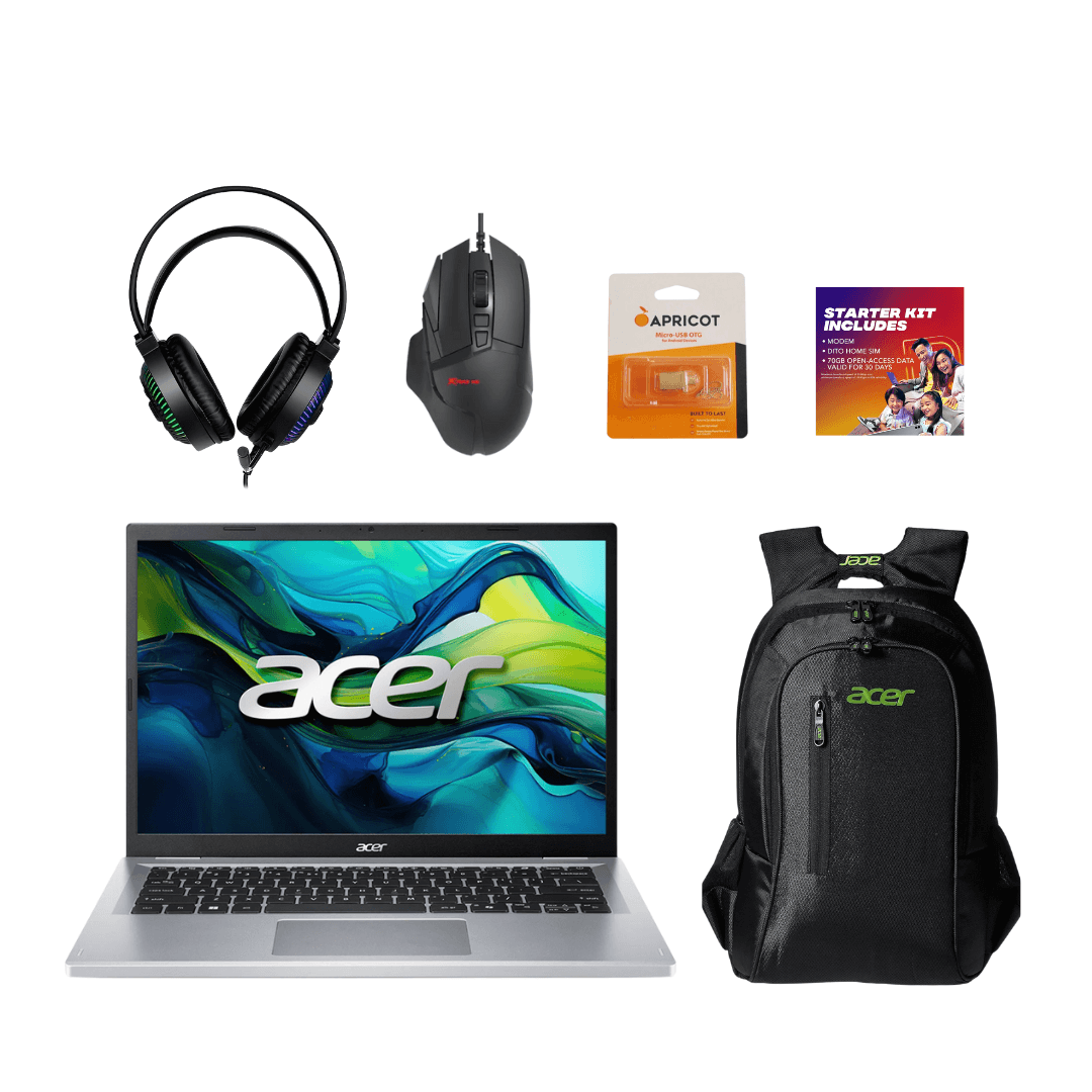 [Bundle] ACER Aspire Go 14 14" IPS Intel Core Ultra 5 (16GB/ 512GB) - Steel Gray + Accessories