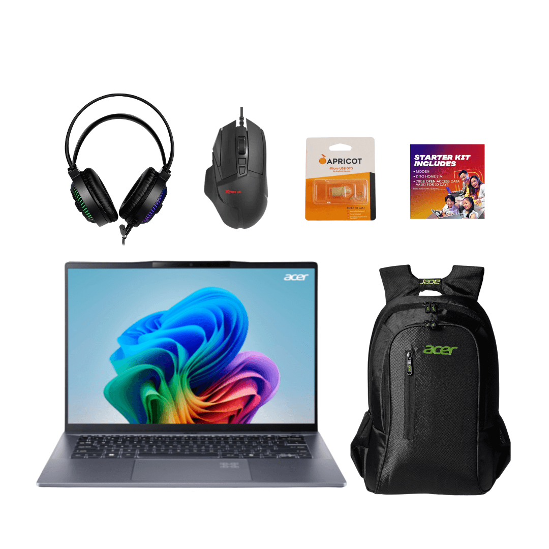 [bundle] acer swift go 14.5" ips qualcomm snapdragon x plus x1p 42 100 16gb/ 1tb steel gray + accessories