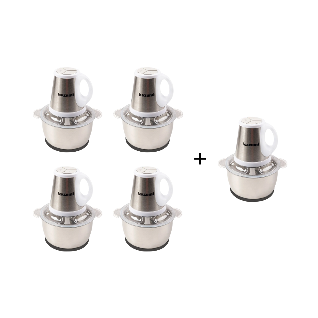 bundle buy 4, get 1 free kazumi kz-104 ss electric meat grinder 2l 300w