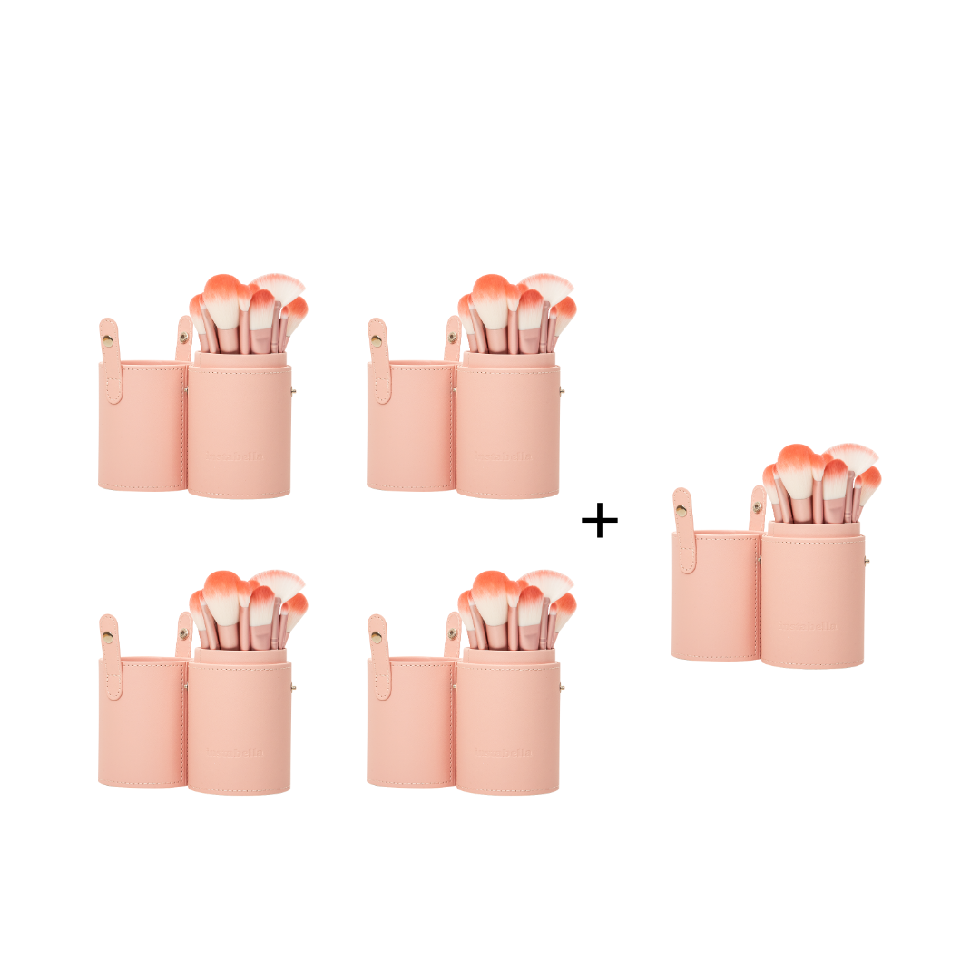 [Bundle] Buy 4, Get 1 Instabella Nylina 14pcs Makeup Brushes with Leather Case
