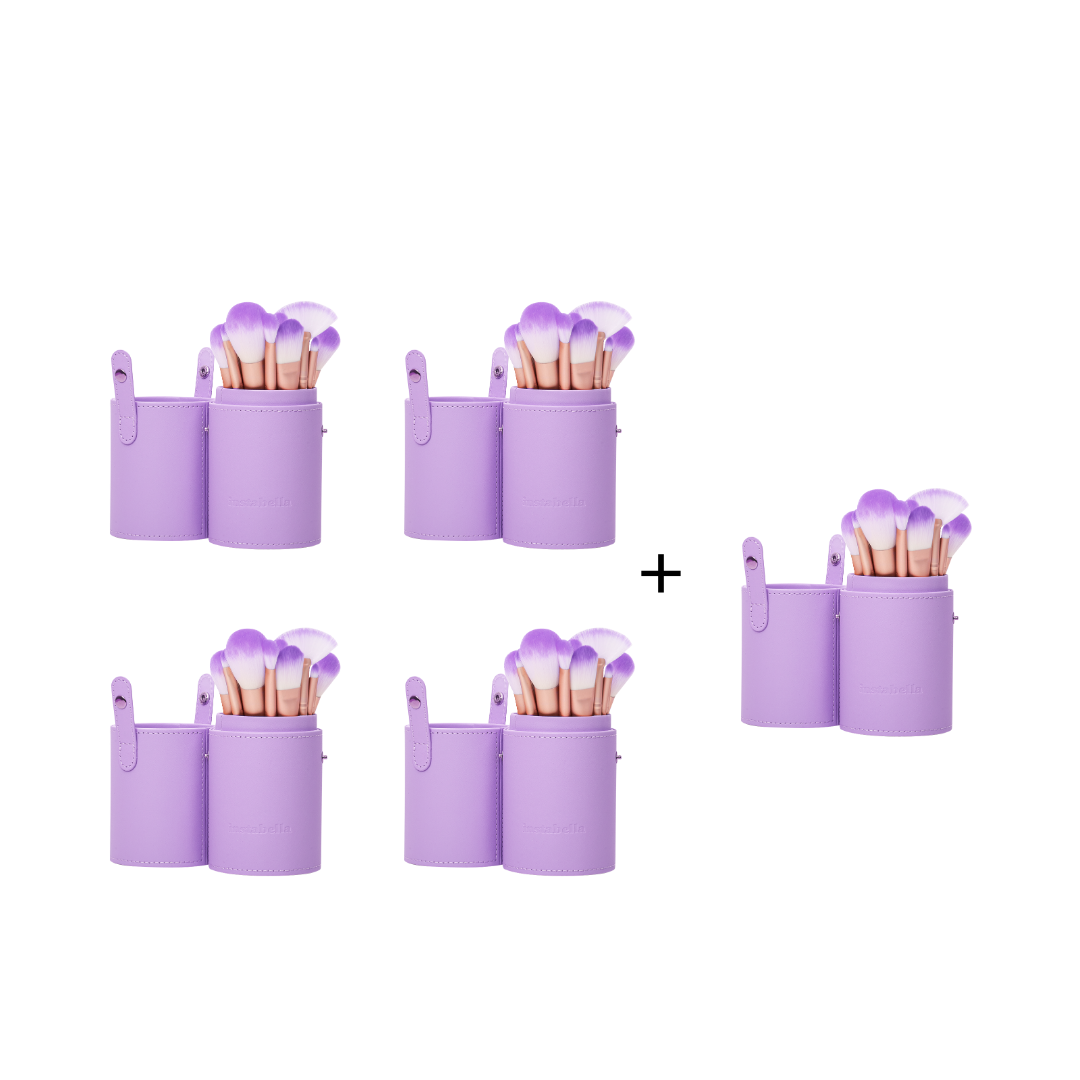 [Bundle] Buy 4, Get 1 Instabella Nylina 5pcs Make-up Brushes with Mirror