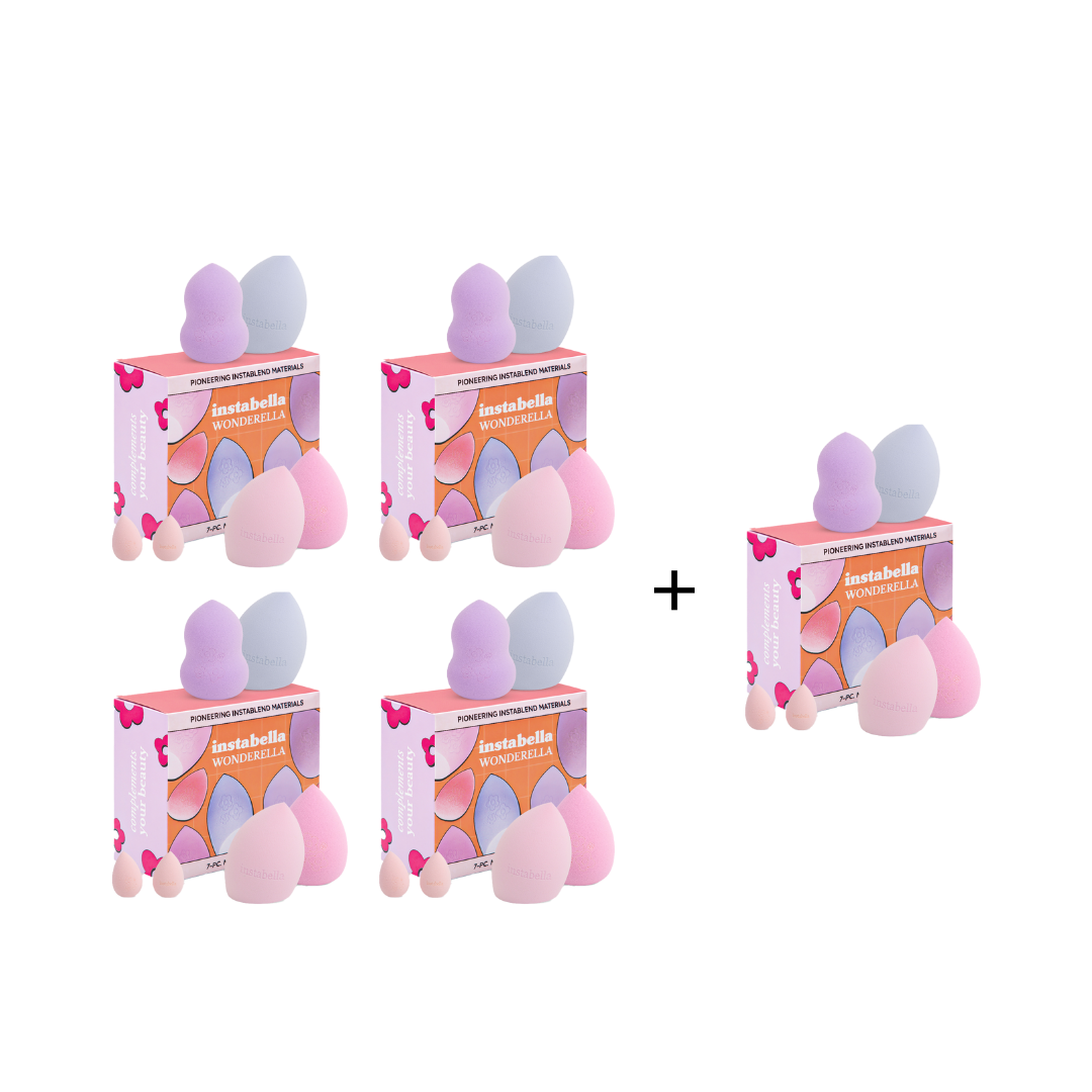 [Bundle] Buy 4, Get 1 Instabella Wonderella 7-Piece Makeup Sponge Set