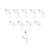 bundle buy 9, get 1 free jaguar electronics wcp01 wall charger 18w quick charge dual usb-a ports