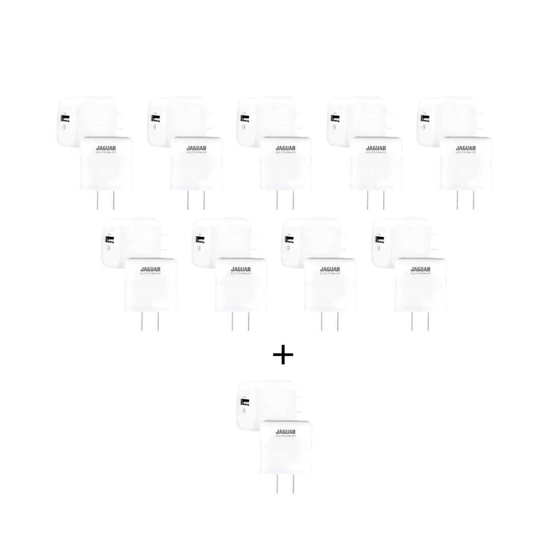 bundle buy 9, get 1 free jaguar electronics wcp05 wall charger 18w quick charge usb-a port
