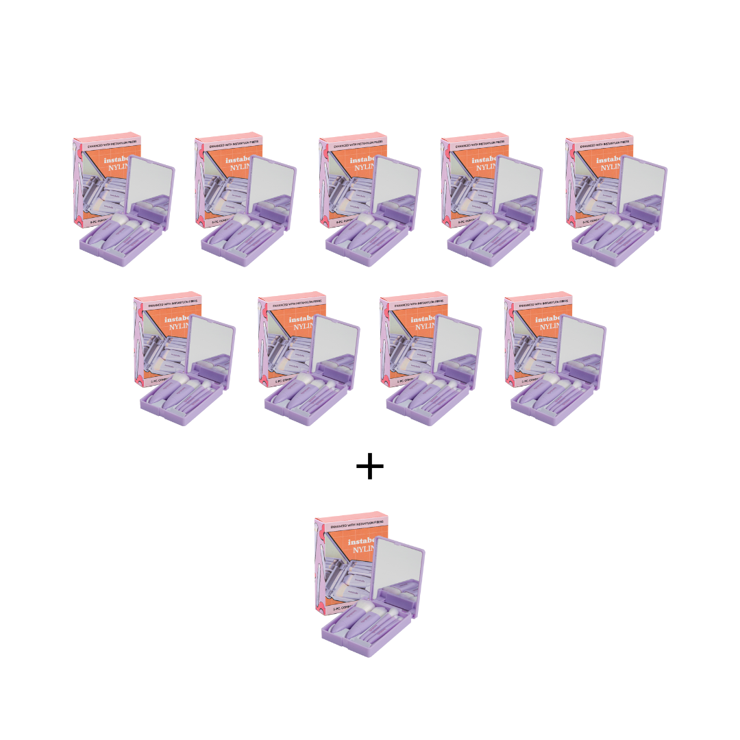 [Bundle] Buy 9, Get 1 Instabella Nylina 5pcs Make-up Brushes with Mirror