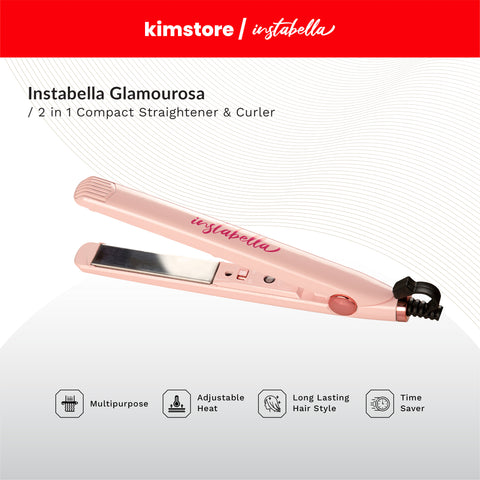[OPEN BOX] Instabella Glamourosa 2 in 1 Compact Straightener & Curler HS-340