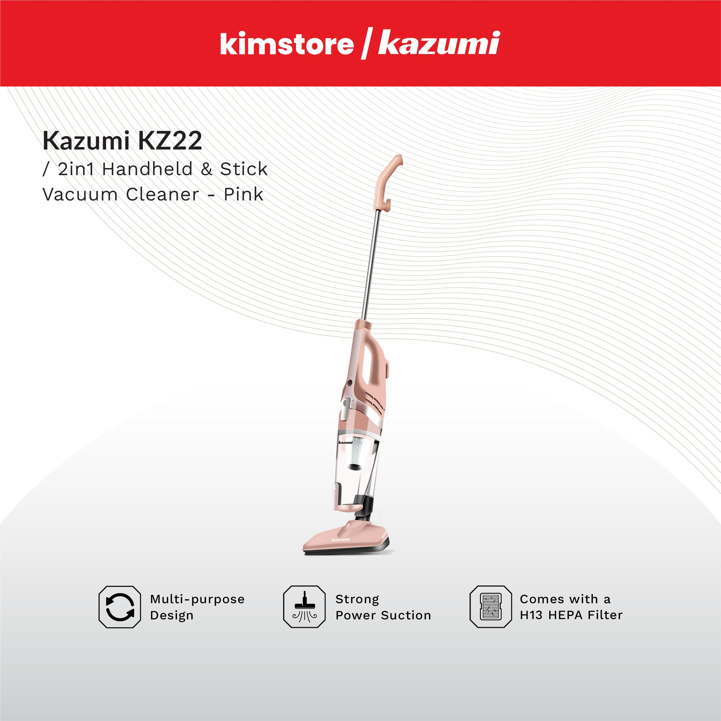 [Open Box] [C] Kazumi KZ22 2-in-1 Handheld & Stick Vacuum Cleaner