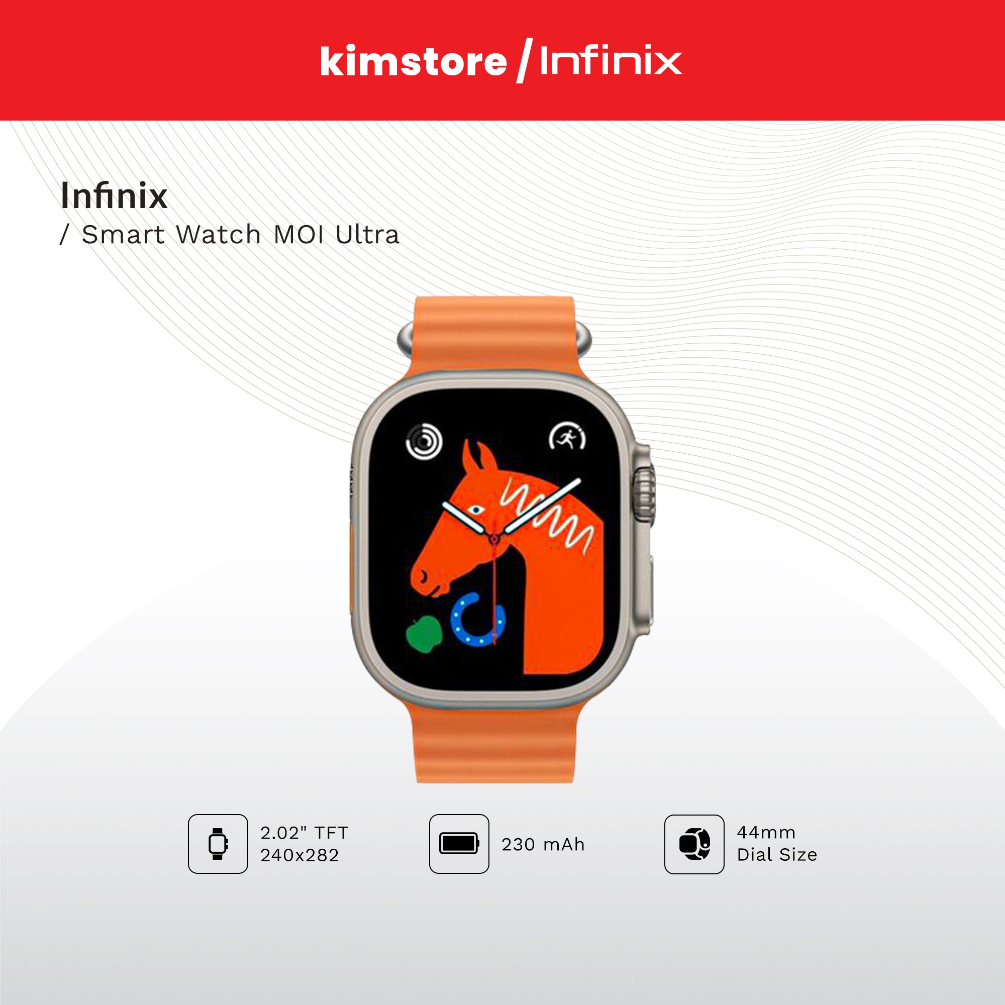 infinix smart wacth moi ultra white orange