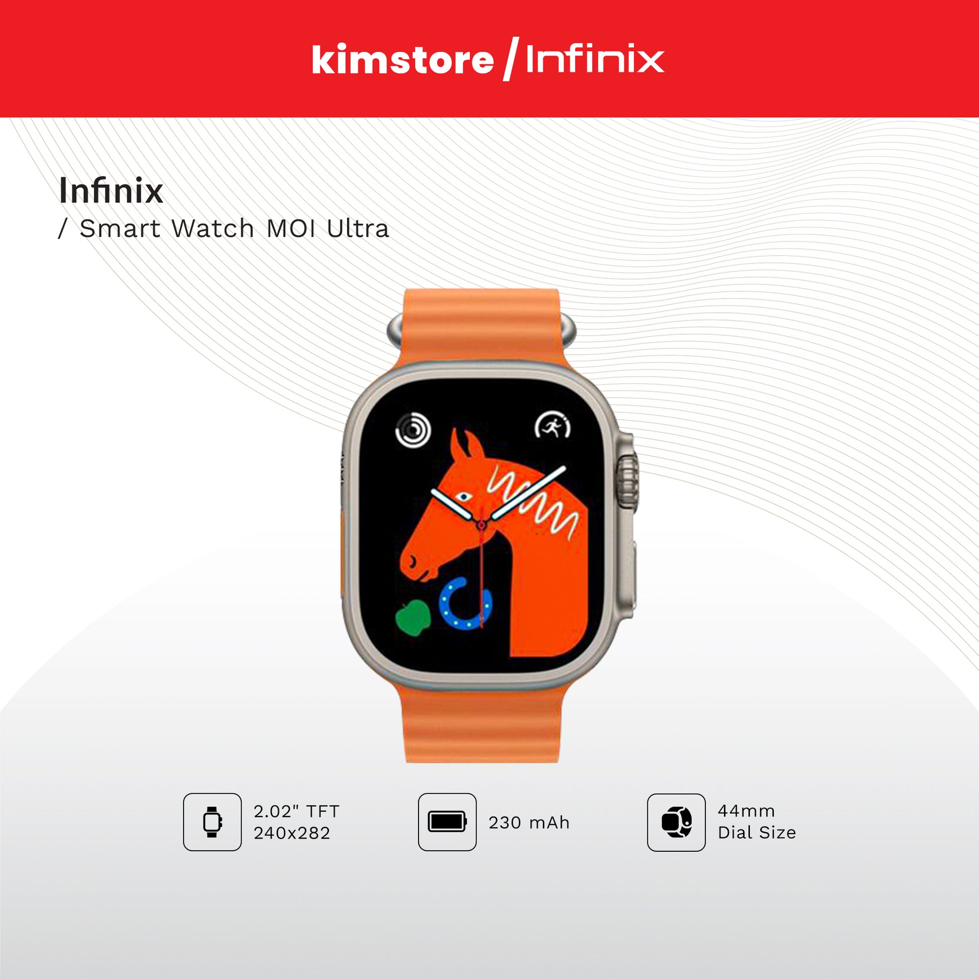 infinix smart wacth moi ultra white orange