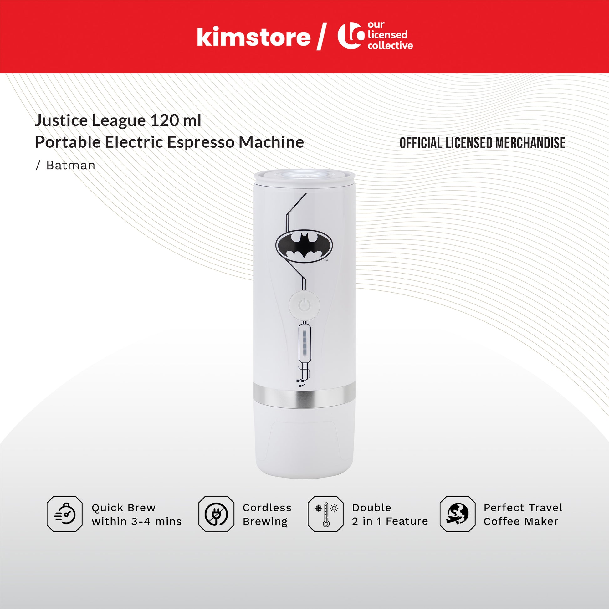 justice league 120ml portable electric espresso machine 1st collection batman