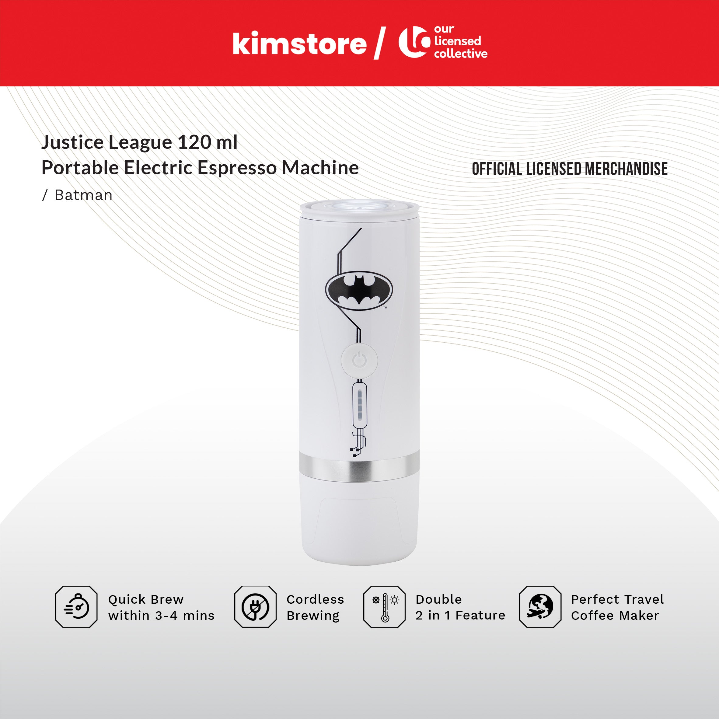 Justice League 120ml Portable Electric Espresso Machine