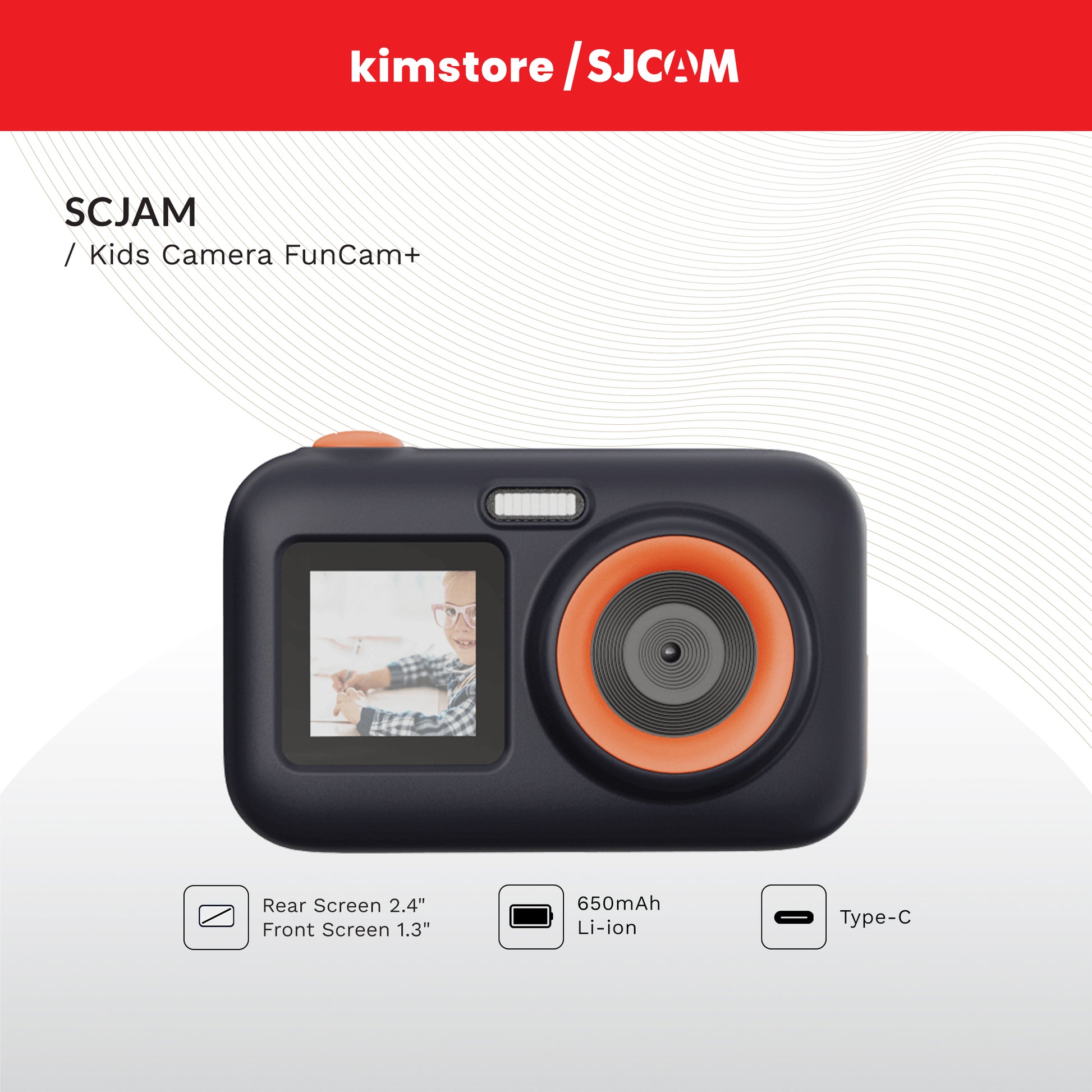 sjcam kids camera funcam+ black