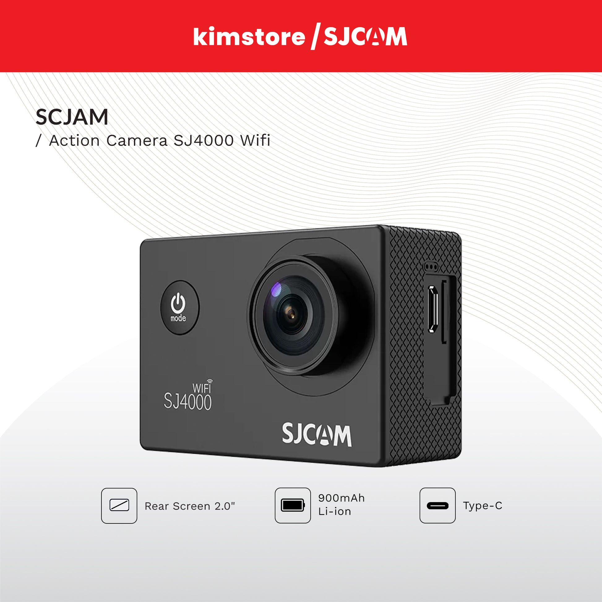 sjcam action camera sj4000 wifi black