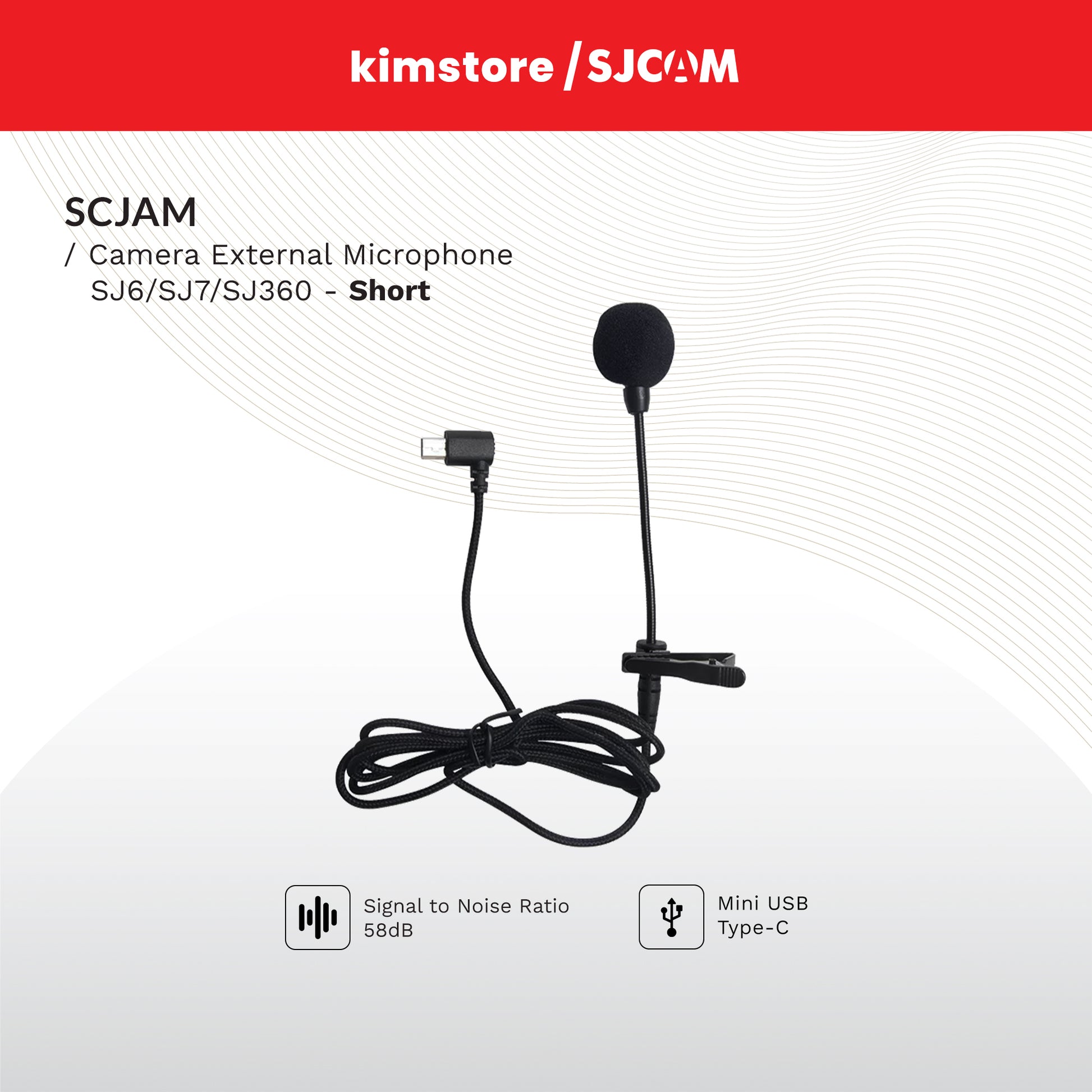 sjcam camera external microphone sj6sj7sj360 short