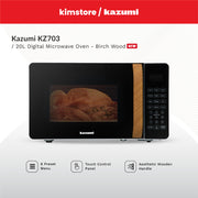 kazumi kz 703 20l digital microwave oven birch wood