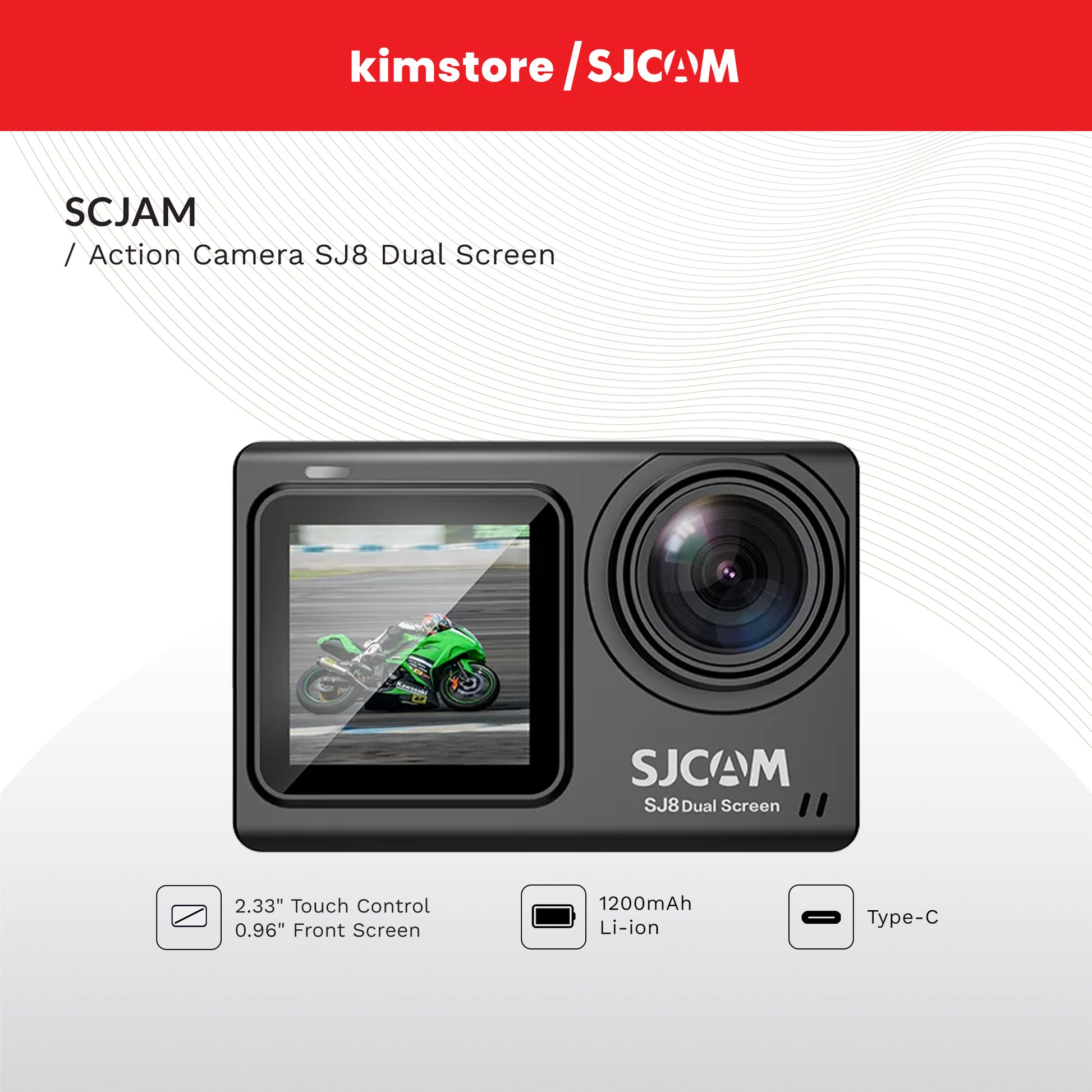 sjcam action camera sj8 dual screen black