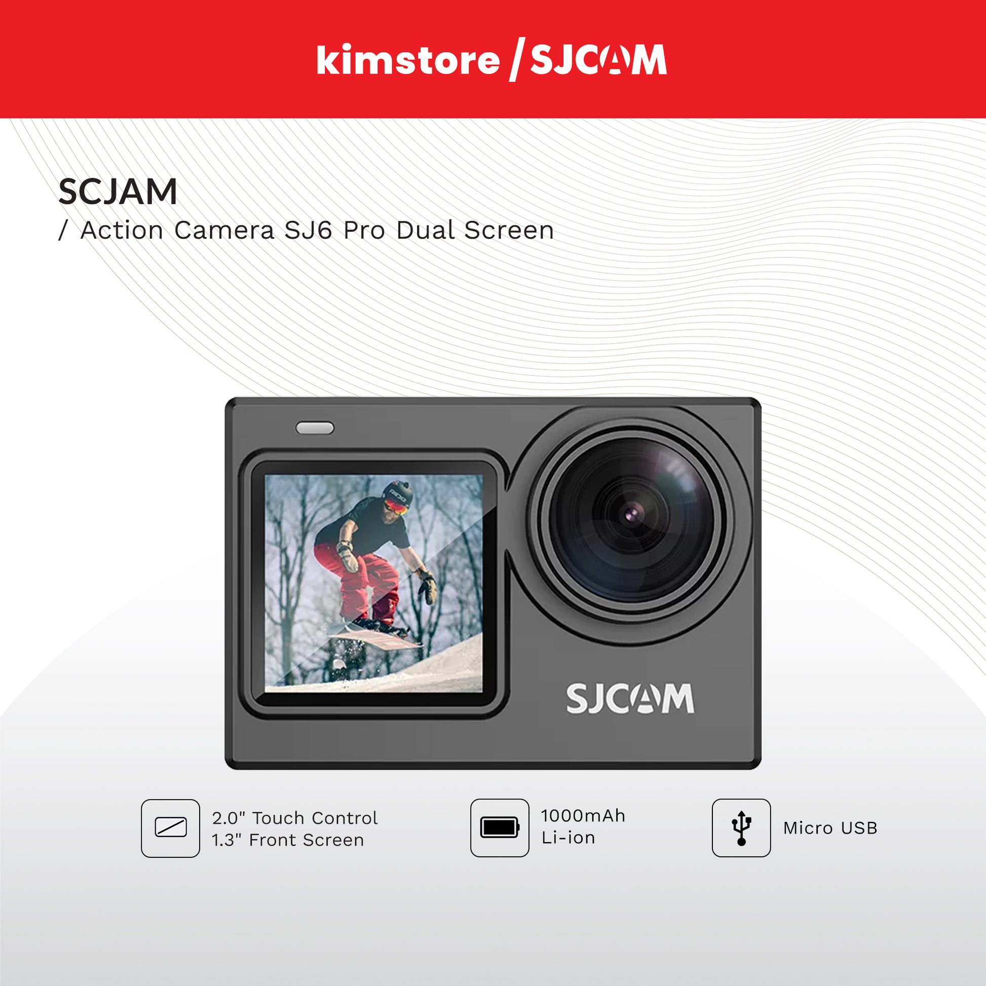 sjcam action camera sj6 pro dual screen black
